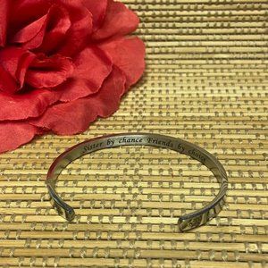 y2k 00s unique Sister in Law "sister by chance, freinds by choice" cuff bracelet